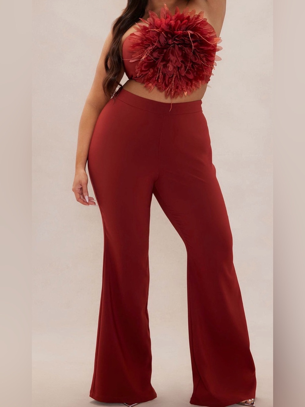 High-Waist Wide-Leg Pants Set